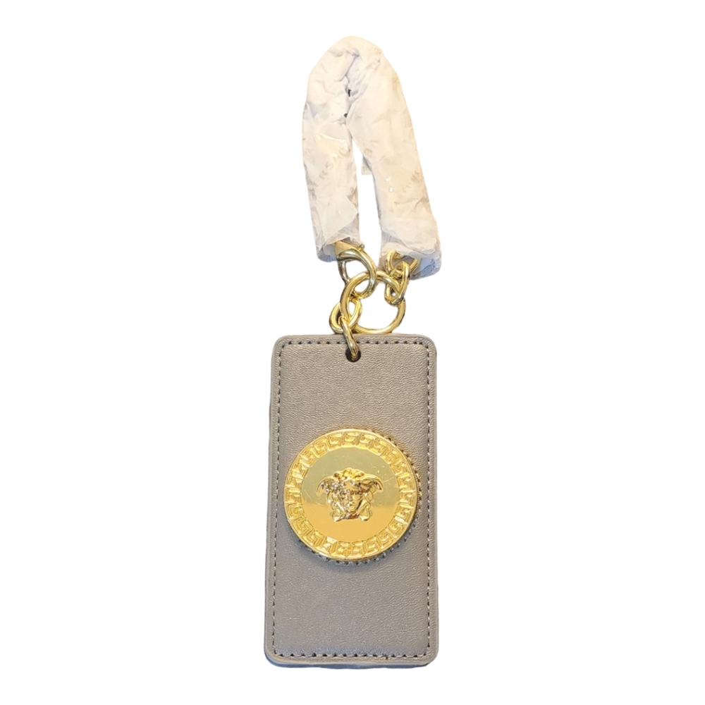 Authentic Versace Medusa Luggage Tag Leather